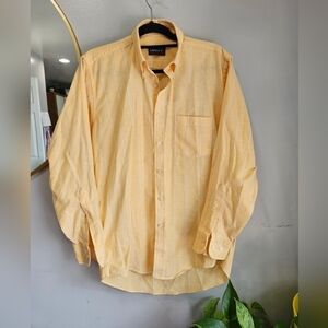 GANT long sleeve yellow stripped button up shirt 15.5 men